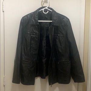 Alfani black leather jacket 1X